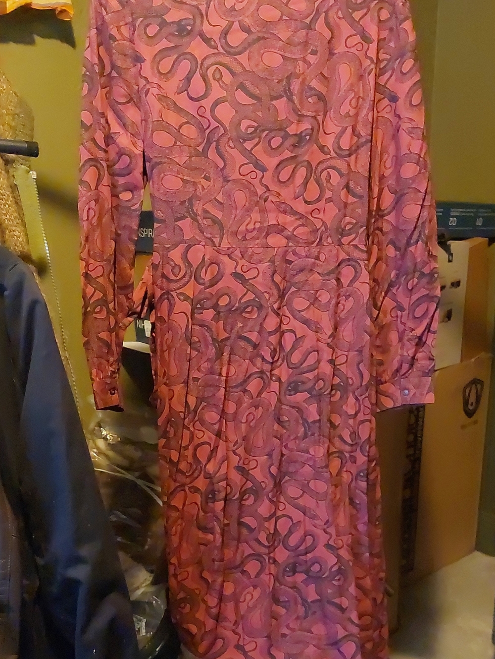 Disturbia Red Snake Patterned Wrap Dresd - Picture 6 of 8